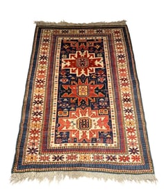 Antique Caucasian Carpet 4'9" x 3'4"