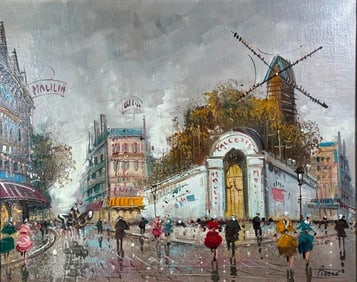 20thc. French School, "#3 Paris Scene"