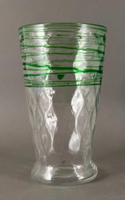 Steuben Threaded Glass Vase