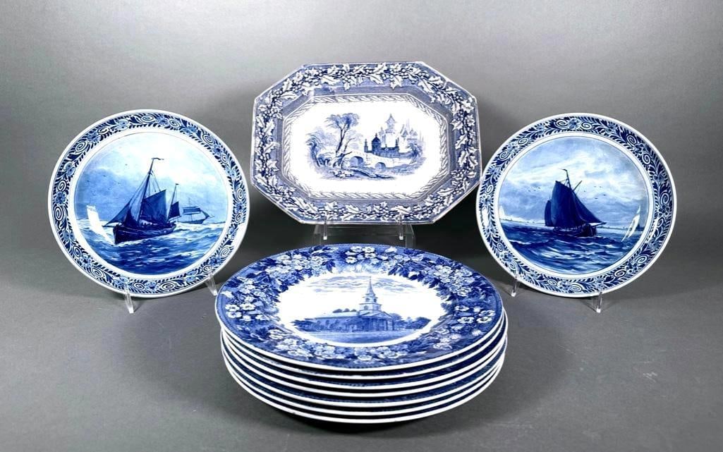 Ten Pieces of Blue and White Transferware (1 of 10)
