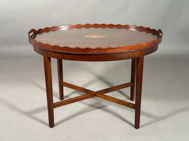 Hepplewhite Style Mahogany Tray Table, Modern