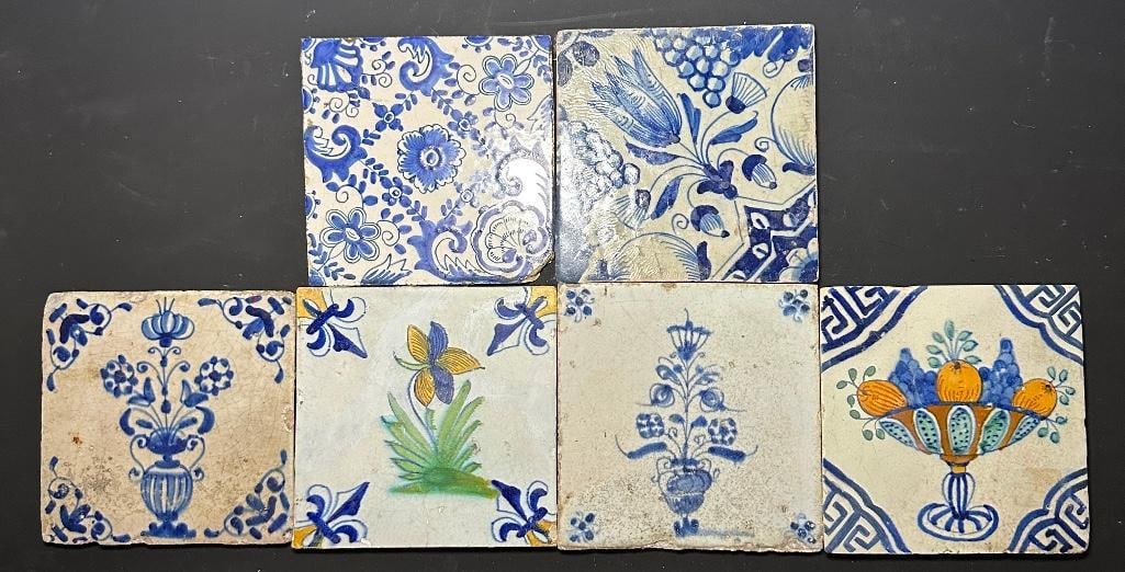 Six Antique Dutch Tiles, ca. 1600-1700 (1 of 4)