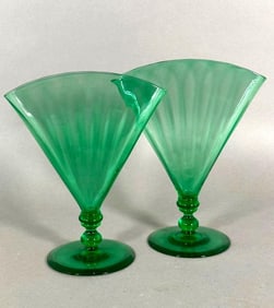 Four Steuben Fan Vases