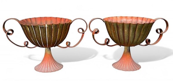 Josef Hoffmann and Wiener Werkstatte, Pair of Aufsatz Centerpiece Vessels
