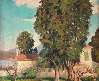 Alexander Warshawsky Oil, "Farmhouse"