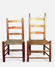 Two American Ladderback Chairs, 19thc.