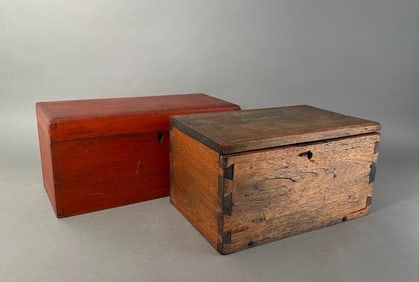 Two American Wood Storage Boxes, 19thc.