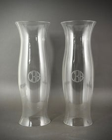 Pair of Steuben Glass Hurricane Shades