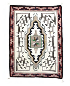 Vintage Klagetoh Navajo Tec Nos Pos Rug 4'6" x 3'3"