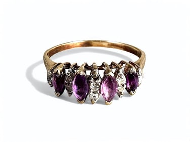 Vintage Amethyst and Diamond Ring