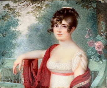 Empire Period Portrait Miniature of a Lady, ca. 1800