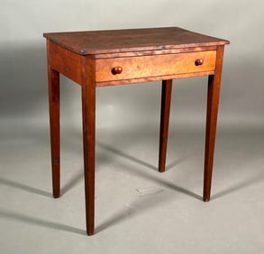 American Cherry One Drawer Table, 19thc.