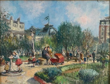 Vincenzo Ferrone Oil, "Parque Rivadavia, Bahia Blanca"