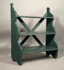 American Primitive Green Painted Graduated Shelves