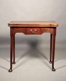 English Queen Anne Mahogany Games Table 19thc.