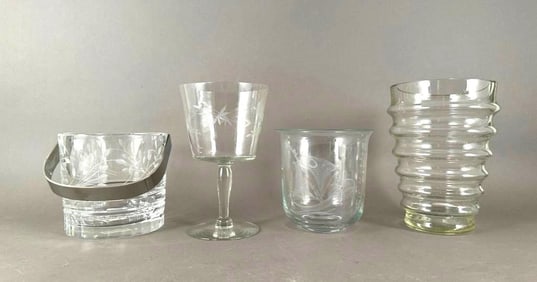 Four Assorted Glass Items