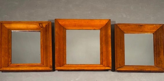 Three American Wood Framed Mirrors