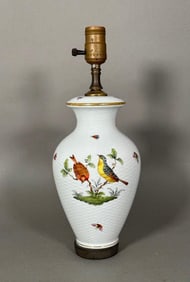 Herend Porcelain Table Lamp, Rothschild Bird Pattern