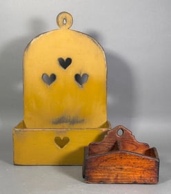 Two American Primitive Hanging Wall Boxes