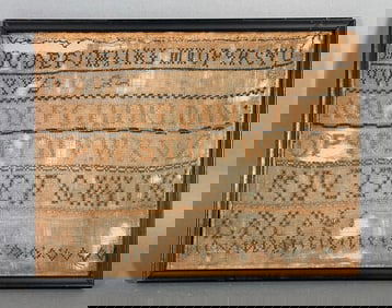 Antique American Schoolgirl Sampler