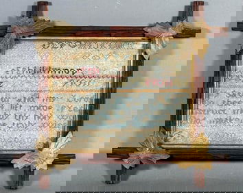 American School Girl Sampler, Mary Ann Husband, 1865