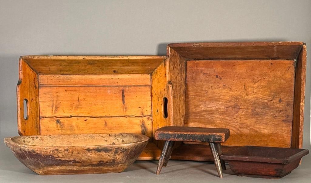 Five Assorted American Primitive Wood Pieces (1 of 16)