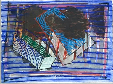 David Haberman Watercolor, "Pines, Hatteras Anchor"