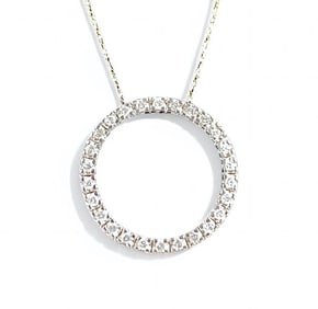 Diamond Circle Pendant on Chain
