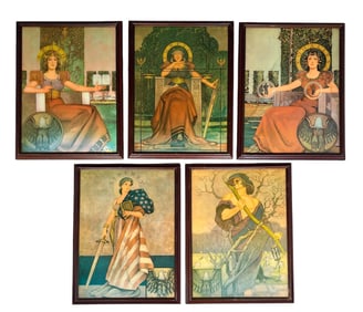 Five WPA Era Courthouse Screenprints, ca. 1930's