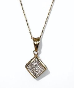 14K Gold and Diamond Pendant