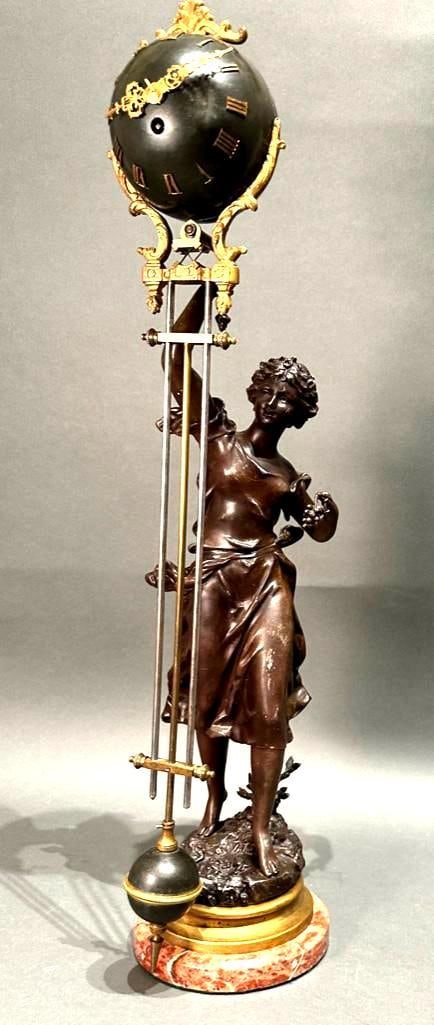 French Figural Swinging Arm Clock, Late 19thc. (1 of 17)