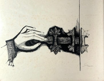 Shraga Weil Lithograph, Title Unknown