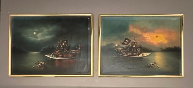Pair of China Trade School Paintings