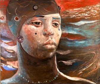 Chuck Walker Oil, Girl in Bathing Cap