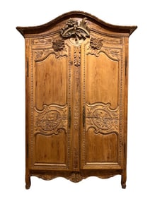 Louis XV Provincial Pine Armoire, 18thc.