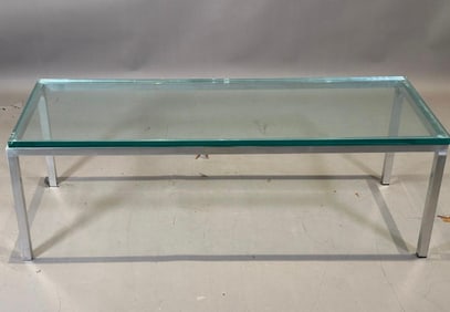 Aluminum and Glass Coffee Table