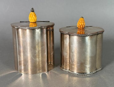 Two Silver Plated Tea Caddies