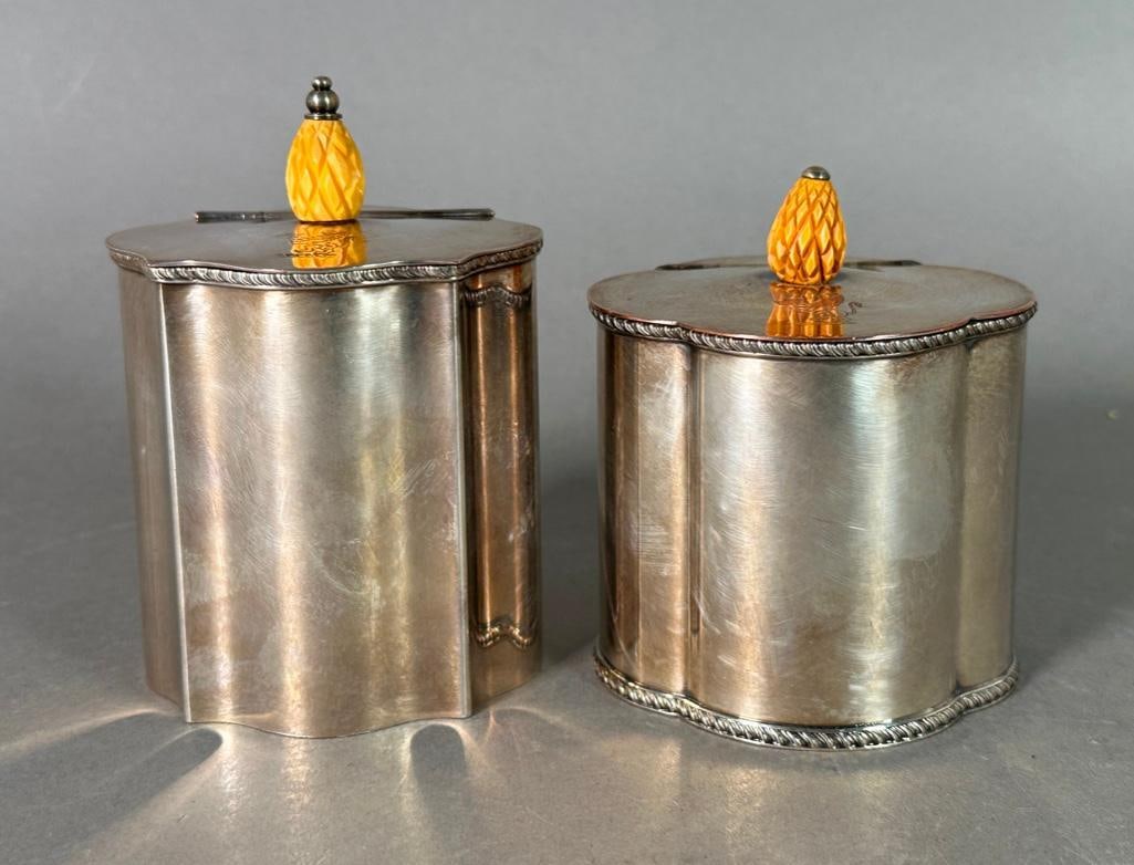 Two Silver Plated Tea Caddies (1 of 10)