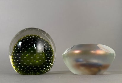 Two Glass Paperweights