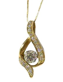 14K Gold and Diamond Pendant on Chain