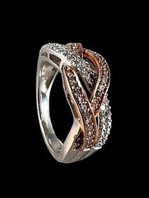 Pink and Yellow Gold Love Knot Ring