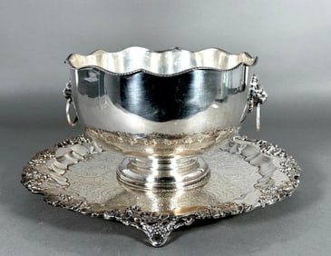 Silver Plated Footed Bowl and Tray