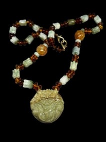 Chinese Carved Pendant Necklace