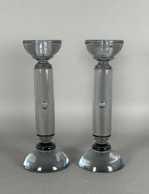 Mid-Century Modern Glass Candlesticks