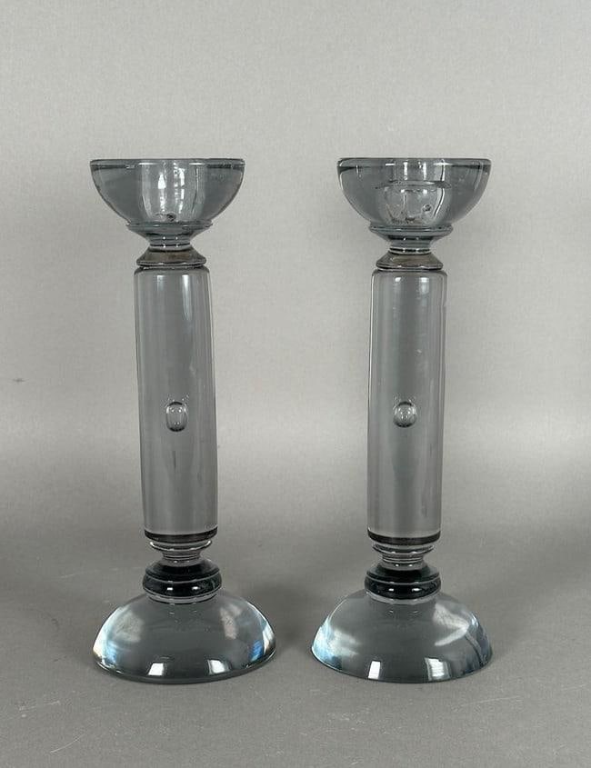 Mid-Century Modern Glass Candlesticks (1 of 5)