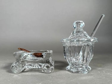 Baccarat Crystal Mustard Jar and William Yeoward Salt