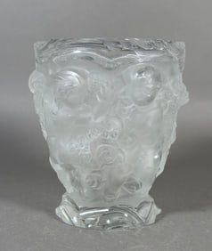 After Lalique Frosted Glass Vase