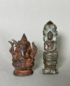 Two Indian Diety Sculptures