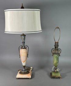 Two Onyx Table Lamps