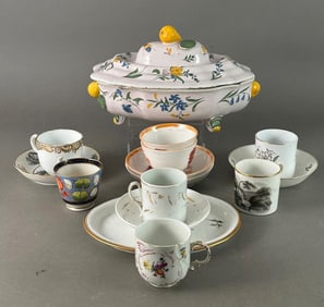 Lot of Early 19thc. Ceramics, English, Meissen, Faience